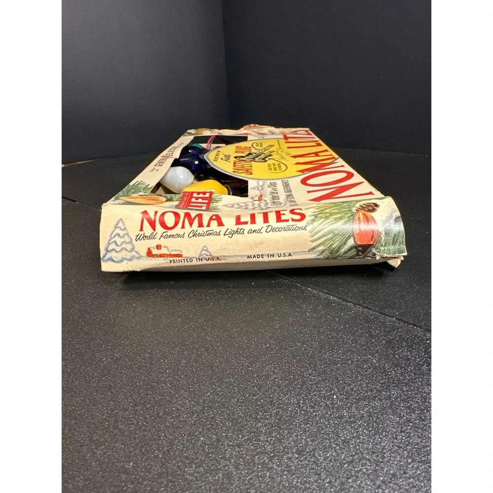 Vintage Noma Lites 7-Light Christmas String Lights‎ Indoor w/ Box Tested Works